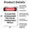 Signmission D-Class Fire Extinguisher For Danger Sign, Aluminum, 12in W x 18in L, 2PK OS-2PACK-DS-A-1218-V-2377 - alternate 3